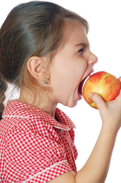 Child Apple Isolated White — Stock Photo, Image