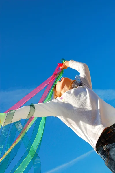 Woman Kite Air — Stock Photo, Image