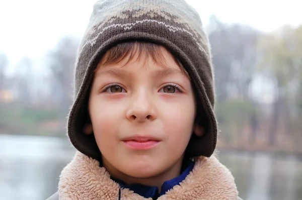 Jesień portret chłopca — Zdjęcie stockowe