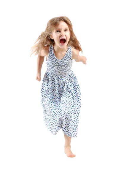Běžící dítě samostatný — Stock fotografie