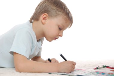 Boy drawing clipart