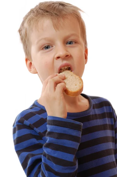 Deksel eten brood — Stockfoto
