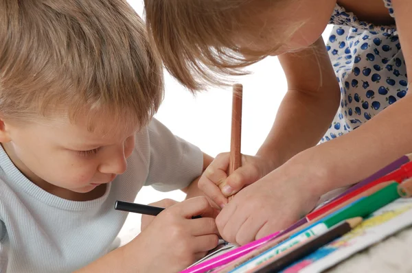 Çocuklar Çiziyor — Stok fotoğraf
