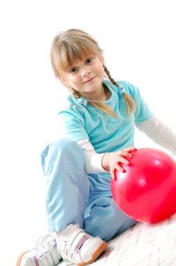 Active kid with a ball clipart