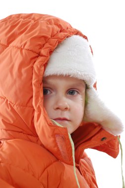 Child wearing winter clothing clipart