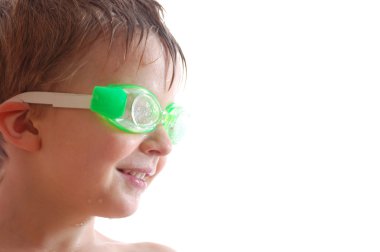 Kid with goggles clipart