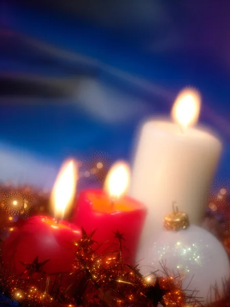 Christmas Candles Christmas Lights Background — Photo