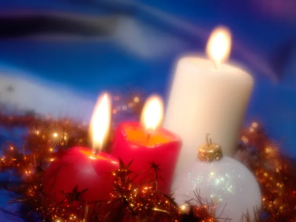 Ljus Och Juldekorationer — Stockfoto