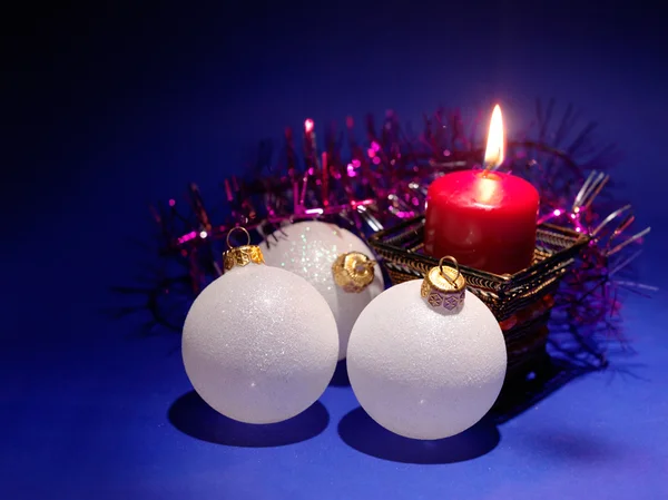 Vacker Jul Dekorationer Svart Bakgrund — Stockfoto