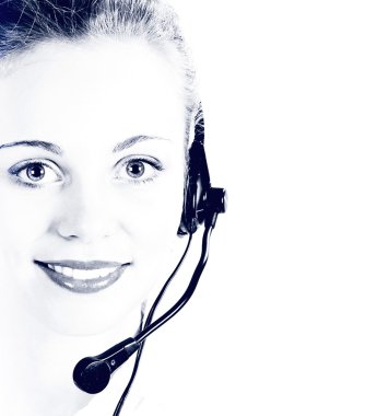 Online call center! Woman clipart