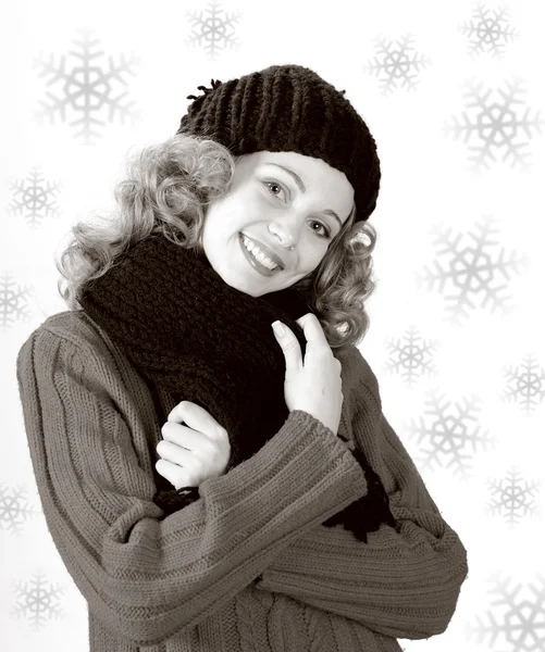 Зимова дівчинка. Портрет молодої красивої жінки — стокове фото