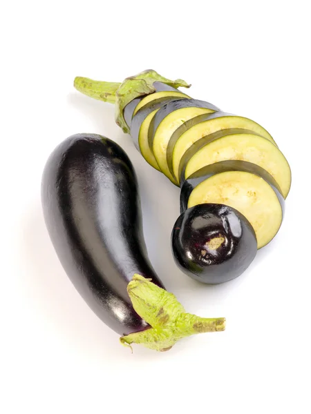Aubergines with shadows. is not isolated — Stock Photo, Image