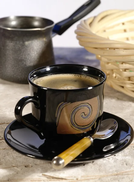 Morning coffee. Cup of espresso coffee p — Stock Photo, Image