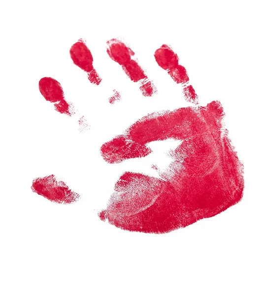 Impronta palmare con colore rosso — Foto Stock
