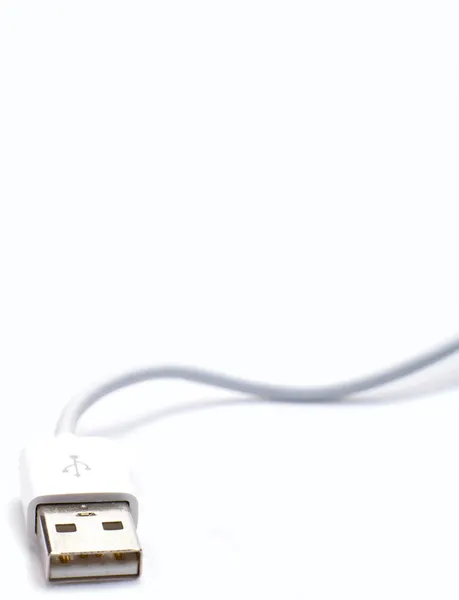USB-Anschluss auf weißem Hintergrund — Stockfoto