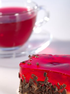 Hibiscus bitkisel çay cam ile fa Kupası