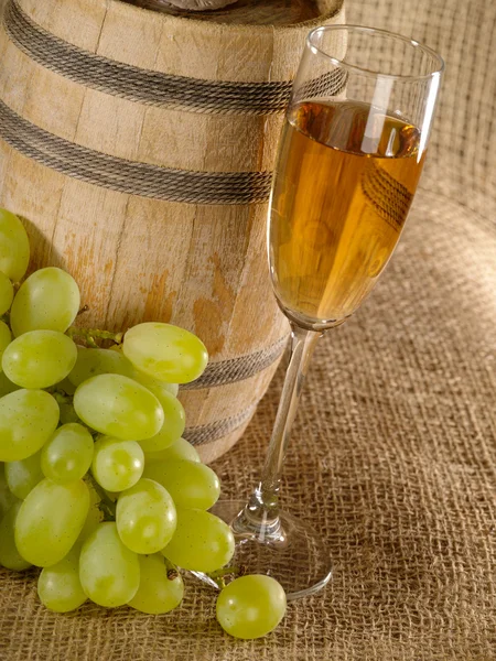 Vieille nature morte de vin avec raisin et vin — Photo