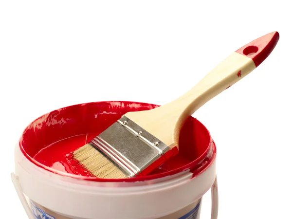 Paint brush with color box. isolated on — Stock Photo, Image