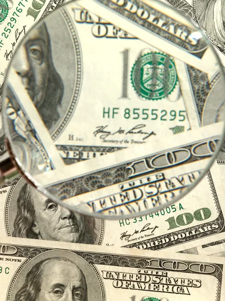 Money background from hundred bucks bank — Stock Photo, Image
