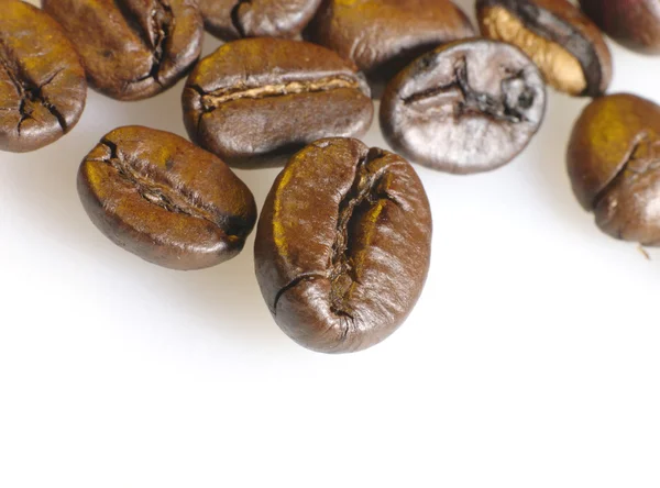 Kaffebönor närbild foto. inte isolerade — Stockfoto