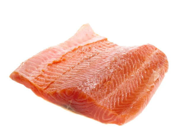 Bife de salmão. Isolado com grampo de corte — Fotografia de Stock