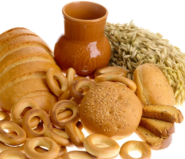 Rusk finom kenyeret és kenyér gyűrű a w — Stock Fotó
