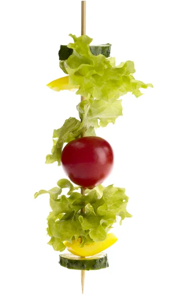 Kebab vegetariano. verduras frescas sabrosas —  Fotos de Stock