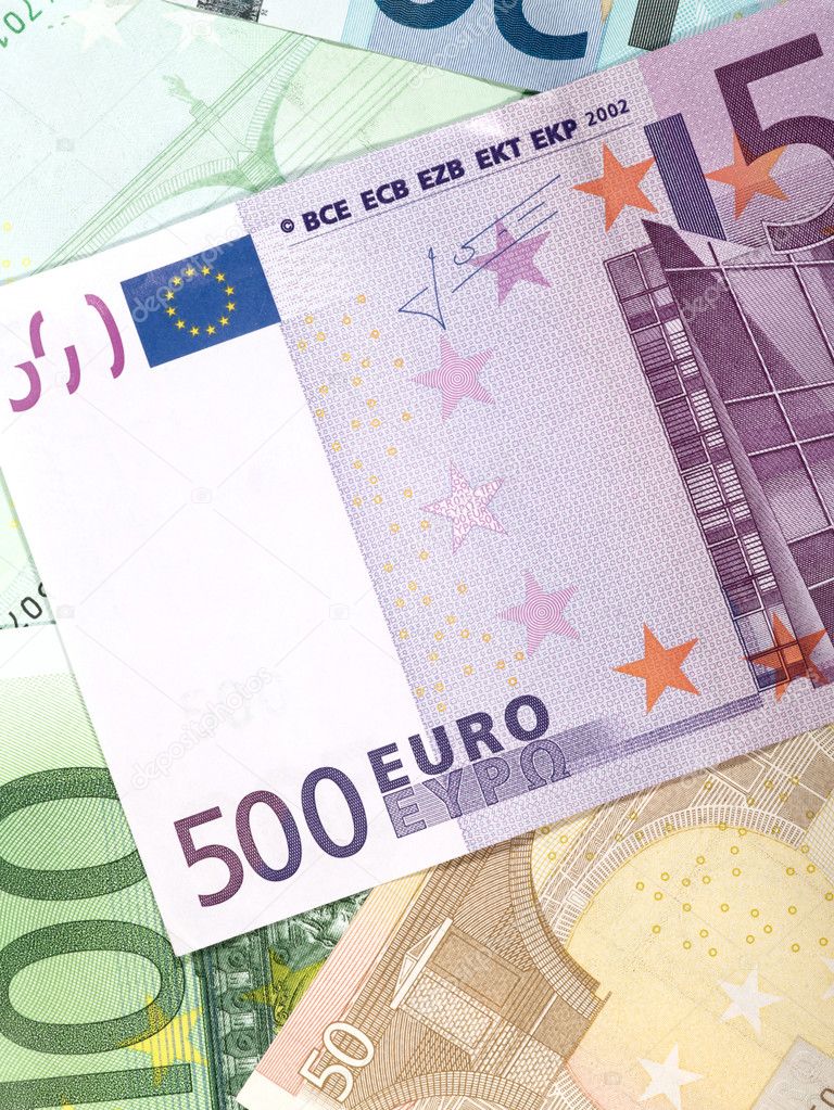Money background from euro banknotes