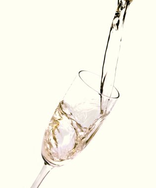 Glass of Champagne with droplets and bub clipart