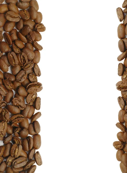 从白色的咖啡豆形状 — 图库照片
