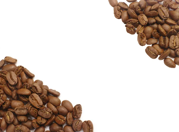 Shape from coffee beans on white — Stock Photo, Image
