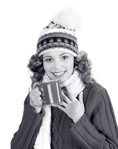 Nő portréja. hideg influenza koncepció — Stock Fotó