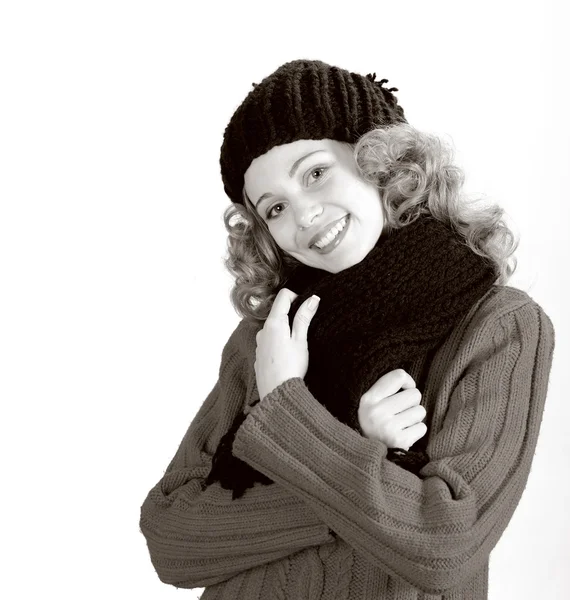 Zimní dívka. mladá krásná žena portrét — Stock fotografie