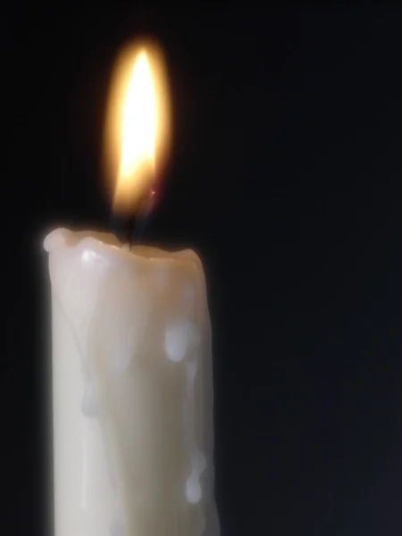 Hořící svíčka nad černou. není isolat — Stock fotografie