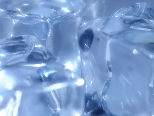 Cubo de gelo e gotas de água — Fotografia de Stock