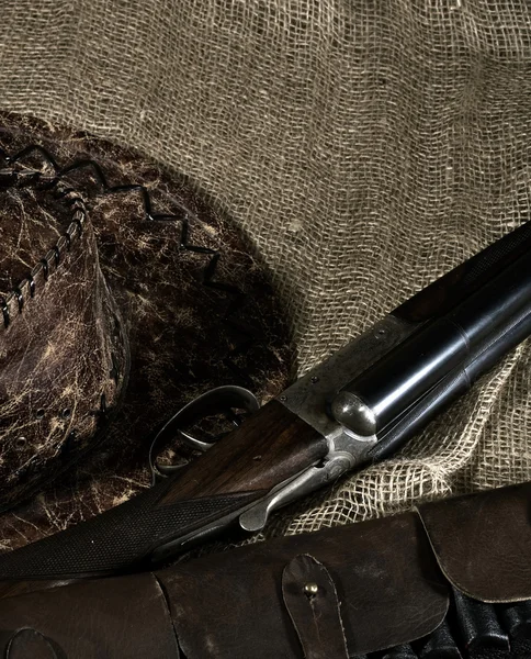 Çuval bezi kumaş üzerine Batı natürmort — Stok fotoğraf