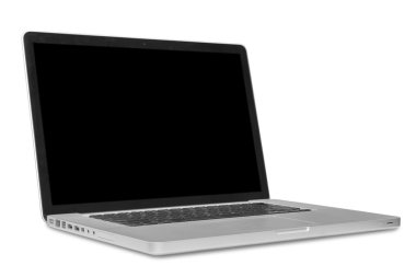 laptop with blank screen and blank screen isolated on white background  clipart