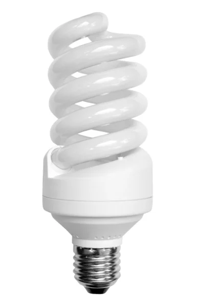 Energibesparing Glödlampa Isolerad Vit — Stockfoto
