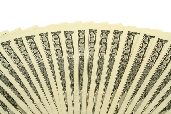 One Dollar Notes Isolated White — Stock Photo, Image