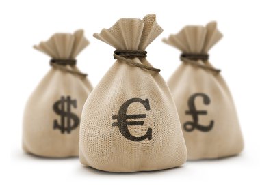 Bags with money clipart