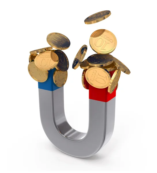 Magnet with money — Stock Photo, Image