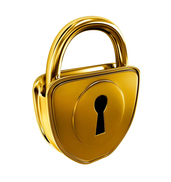 Gold lock isolated — Stock Photo, Image