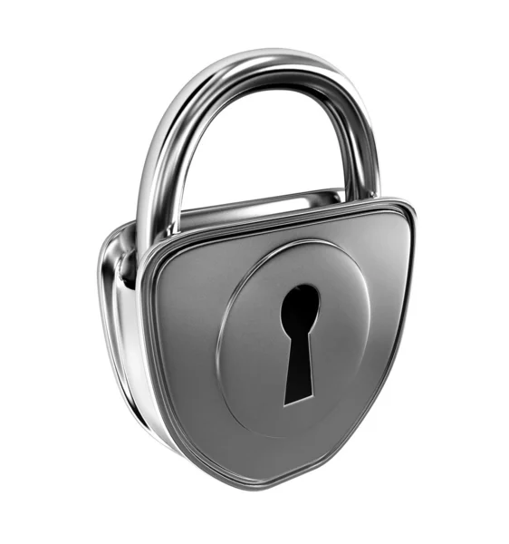 Silver lock isolated — Stock Photo, Image