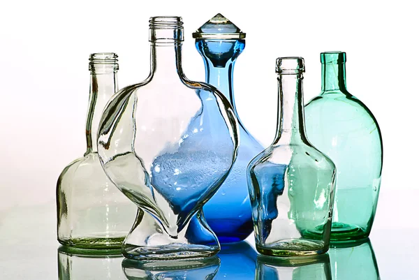 Bottiglie Vetro Diversi Colori — Foto Stock