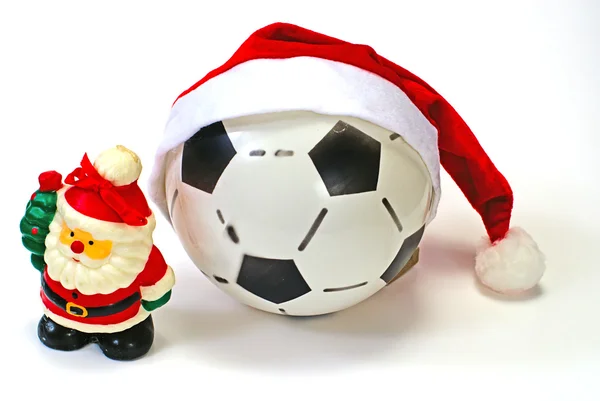 stock image Santa Claus and the soccer ball