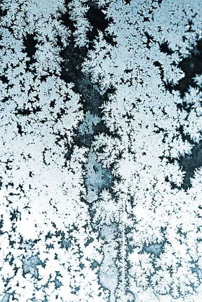 Frosty pattern on window glass — Stock Photo, Image