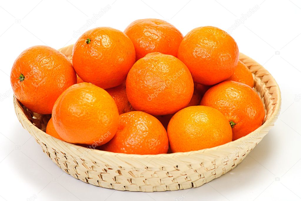 Mandarins isolated on a white