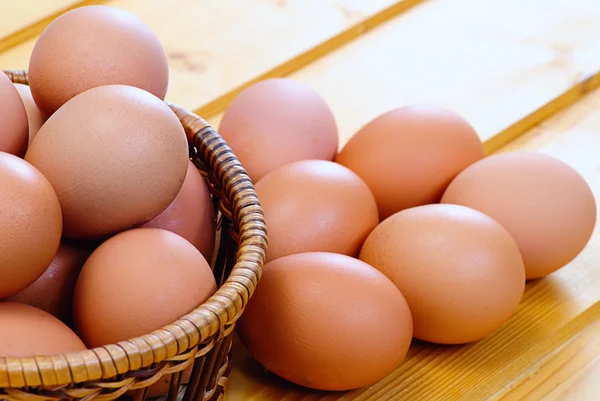 Chicken eggs of brown color — Stock Photo, Image
