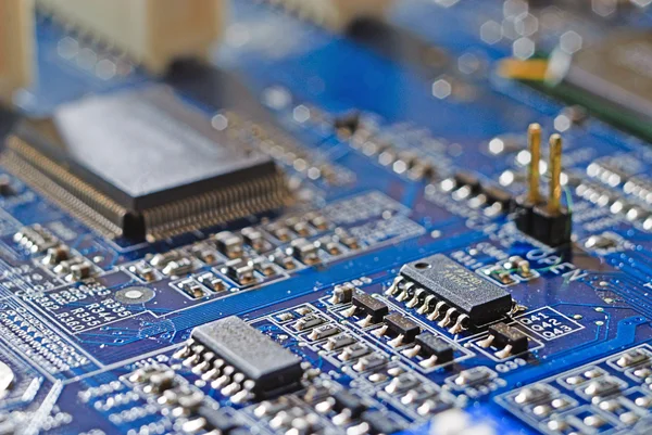 Computer mainboard with electronic — Stock Photo, Image