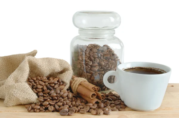 Kaffee und Zimt — Stockfoto